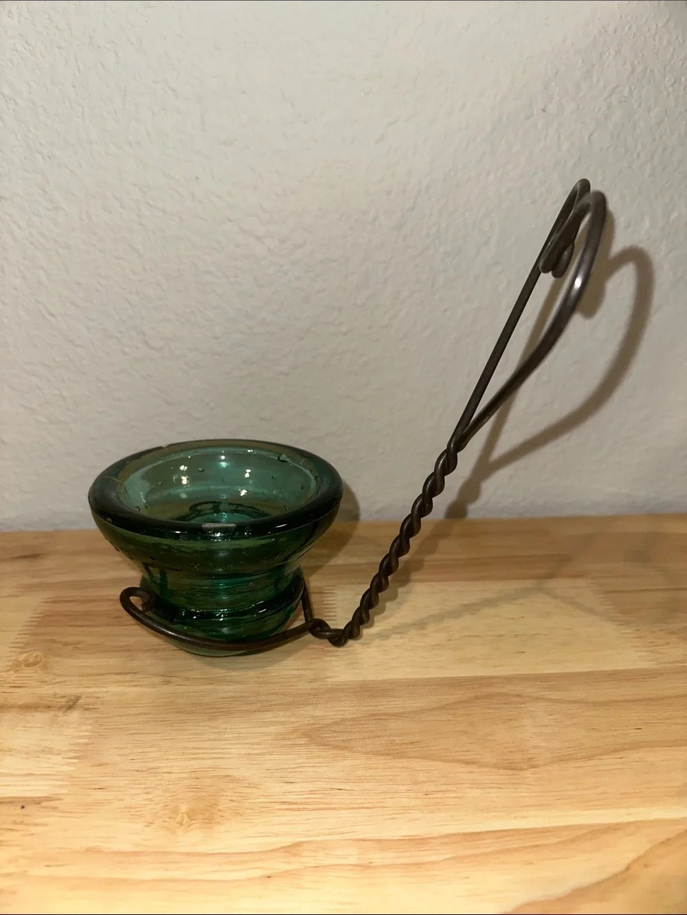 Vintage Green Glass Insulator Hanging Candle Holder / Planter Wall Decor